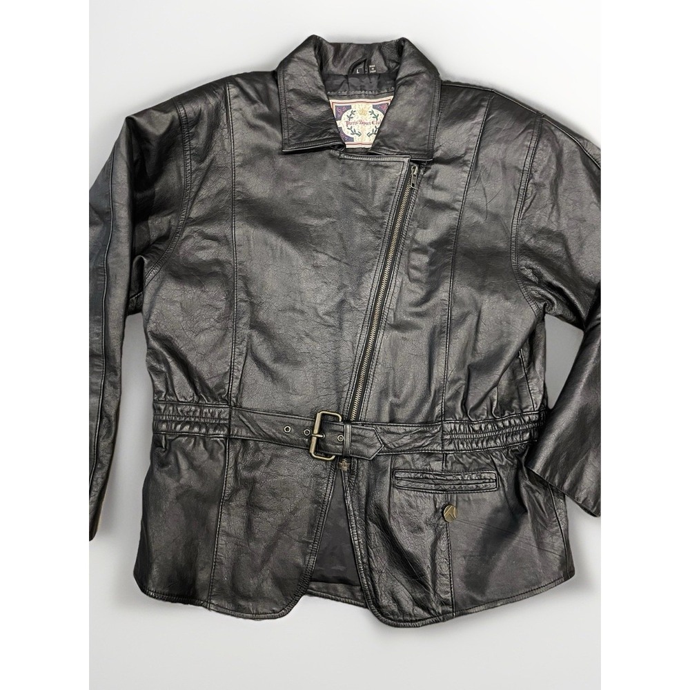 Paris Sport Club Men's Sz Large Vintage genuine Leather Black  Vintage